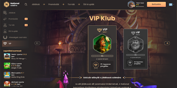 NationalCASINO VIP programok
